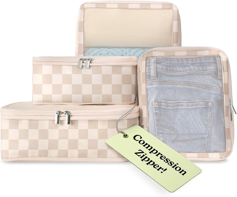 VANDEL Space-Saving Compression Packing Cubes for Women, Men, Compressible Carry On Suit Case Organizer Luggage Packing Cubes for Travel Organizer Bags for Luggage and Backpacks, Suitcase Cube - Image 1